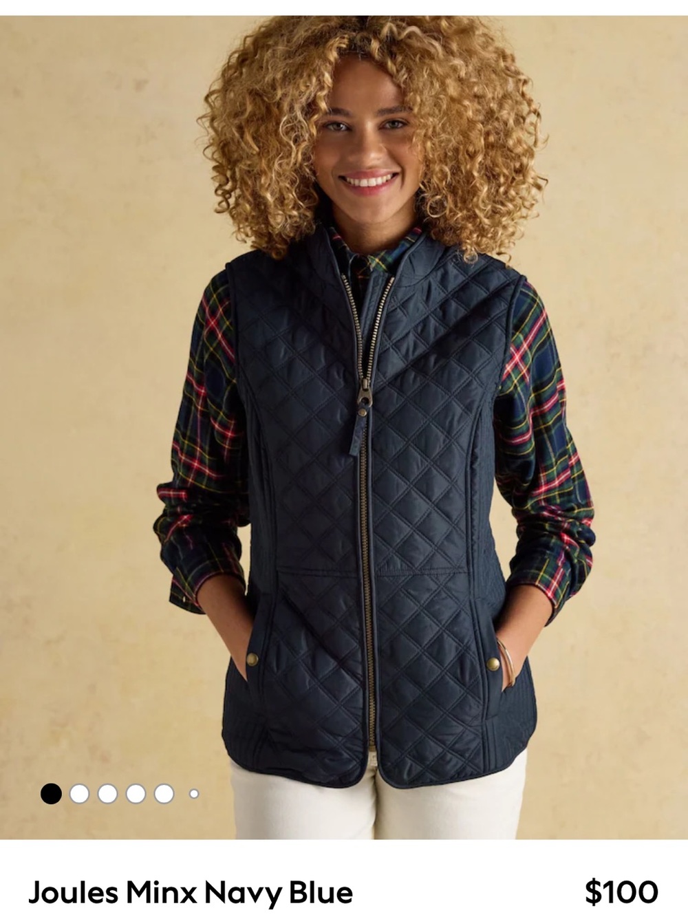 Joules - Like New Minx Navy Quilted vest/gilet.